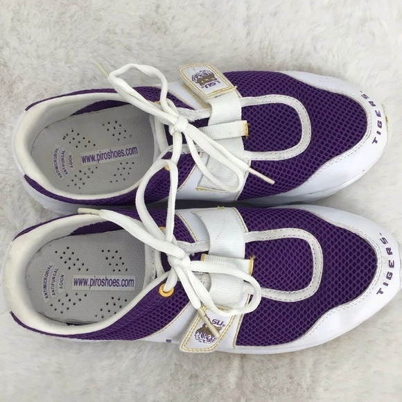 Piro Women’s Cheerleading LSU Tigers Sneaker Shoes Purple White Size 8 - Picture 7 of 9